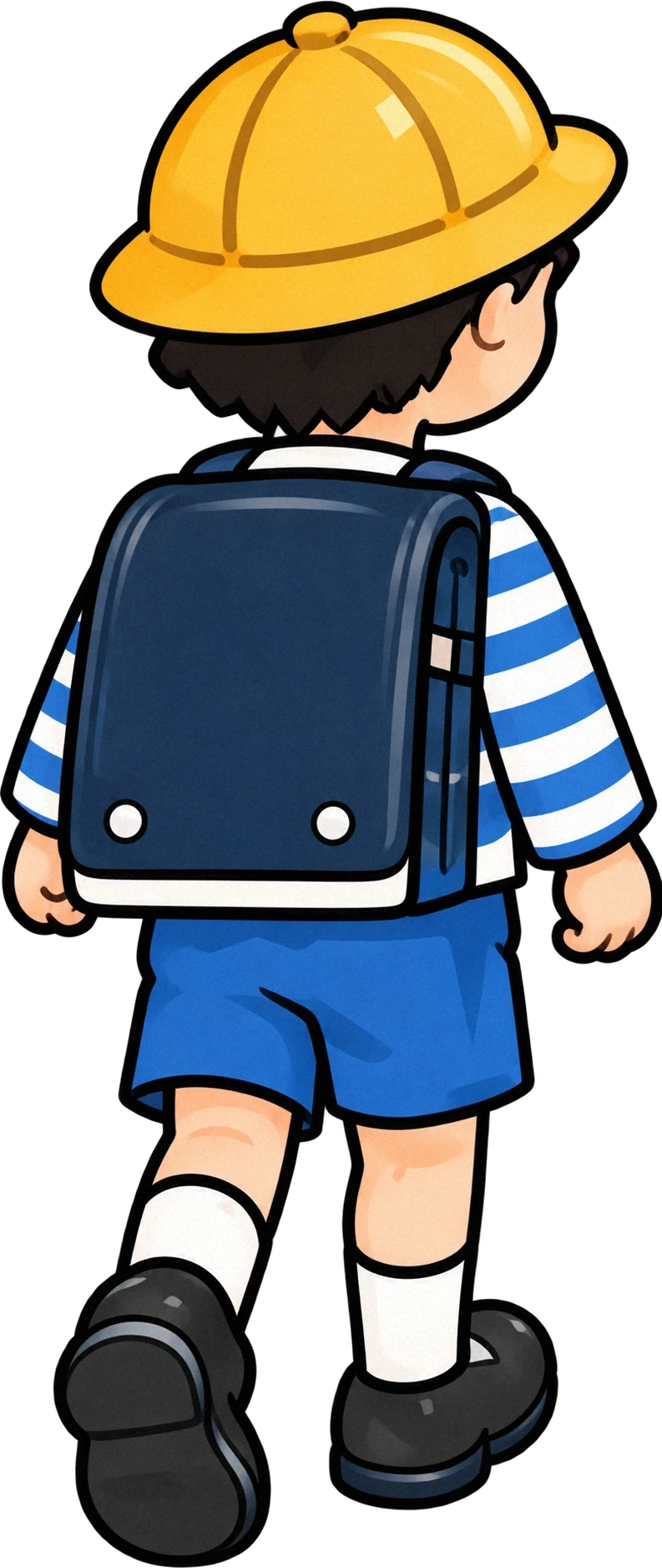 ランドセルを背負って校門へ歩いていく1年生の男の子
